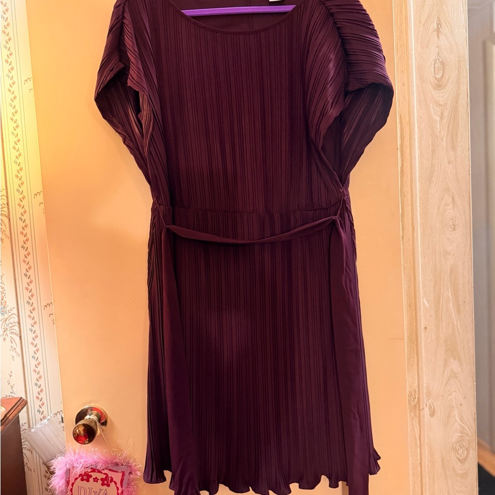 Chic Plum Dress with Belt